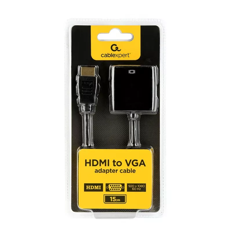 GEMBIRD HDMI naar VGA adapterkabel, enkelvoudige aansluiting zwart