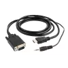 GEMBIRD HDMI naar VGA en audio adapterkabel, enkelvoudige aansluiting, 1,8 m - zwart