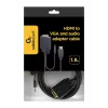 GEMBIRD HDMI naar VGA en audio adapterkabel, enkelvoudige aansluiting, 1,8 m - zwart