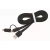 GEMBIRD USB-naar-Apple-Lightning- en micro-USB-oplaadcombinatiekabel 1m - zwart