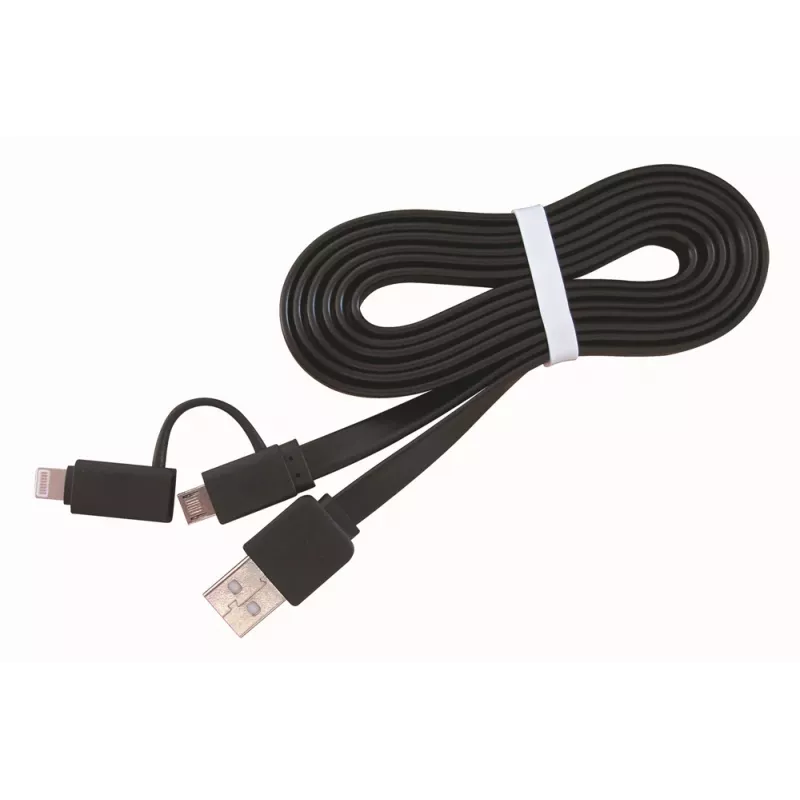 GEMBIRD USB-naar-Apple-Lightning- en micro-USB-oplaadcombinatiekabel 1m - zwart