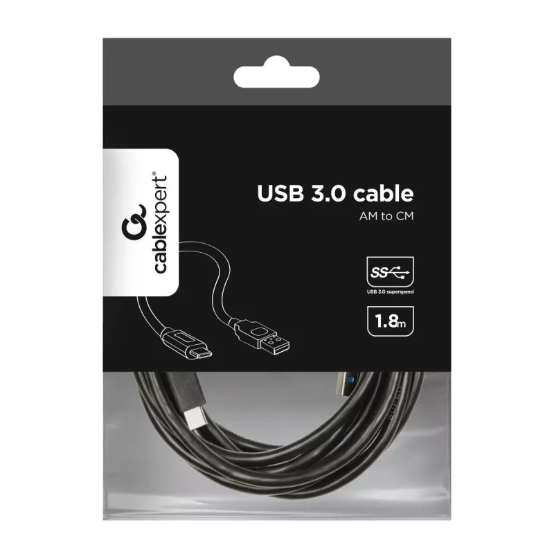 USB-kabel Gembird CCP-USB3-AMCM-6 USB 3.2 Gen 1 (USB-C naar USB-A) 1,8 m zwart