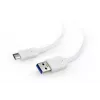 GEMBIRD USB 3.0 AM naar Type-C kabel (AM/CM) 1 m - wit