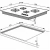 Amica PG6411SR inbouw-gaskookplaat, 4 zones, mechanische bediening