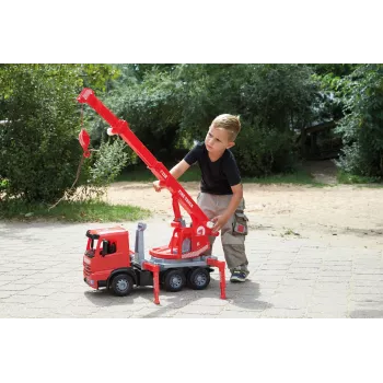 LENA GIGA TRUCKS brandweerkraanwagen Arocs, kraanwagenmodel, 3 jaar, zwart, grijs, rood