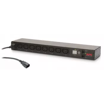 APC AP7920B schakelbare rack-PDU, 1U 19 inch, 2300 VA, 10 A/230 V, 12 A/208 V, 8 x C13-uitgangen, C14-ingang, 1,98 m snoer, Ethernet, zwart