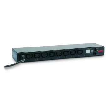 APC AP7920B schakelbare rack-PDU, 1U 19 inch, 2300 VA, 10 A/230 V, 12 A/208 V, 8 x C13-uitgangen, C14-ingang, 1,98 m snoer, Ethernet, zwart