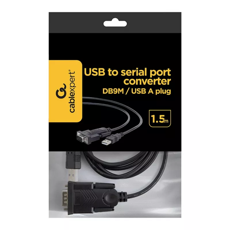 GEMBIRD USB naar DB9M RS232 PL2303TA converter zwart - 1,5 m