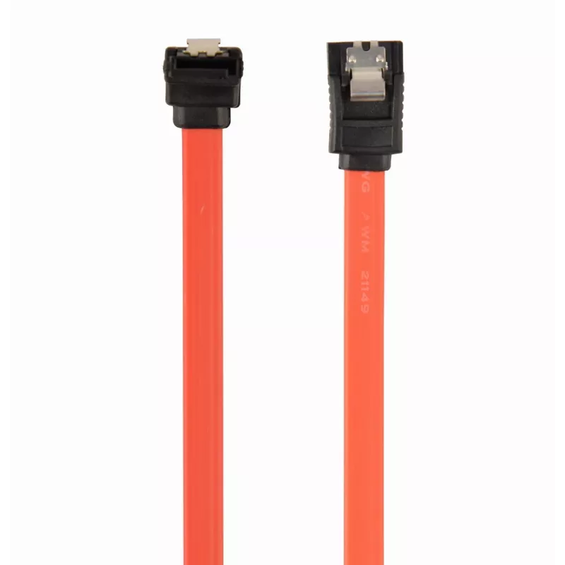 GEMBIRD SATA III datakabel met 90 graden haakse connector, 50 cm – metalen klemmen