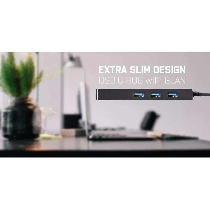 i-tec Advance USB-C slanke passieve HUB 3 poort + Gigabit Ethernet-adapter