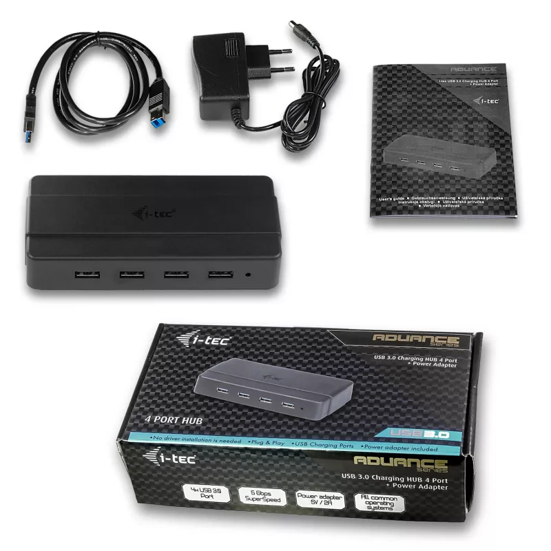 i-tec USB 3.0 Charging HUB 4 poorten voeding USB 3.2 Gen 1 Type-B