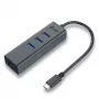 i-tec Metal USB-C HUB 3 poort + Gigabit Ethernet-adapter