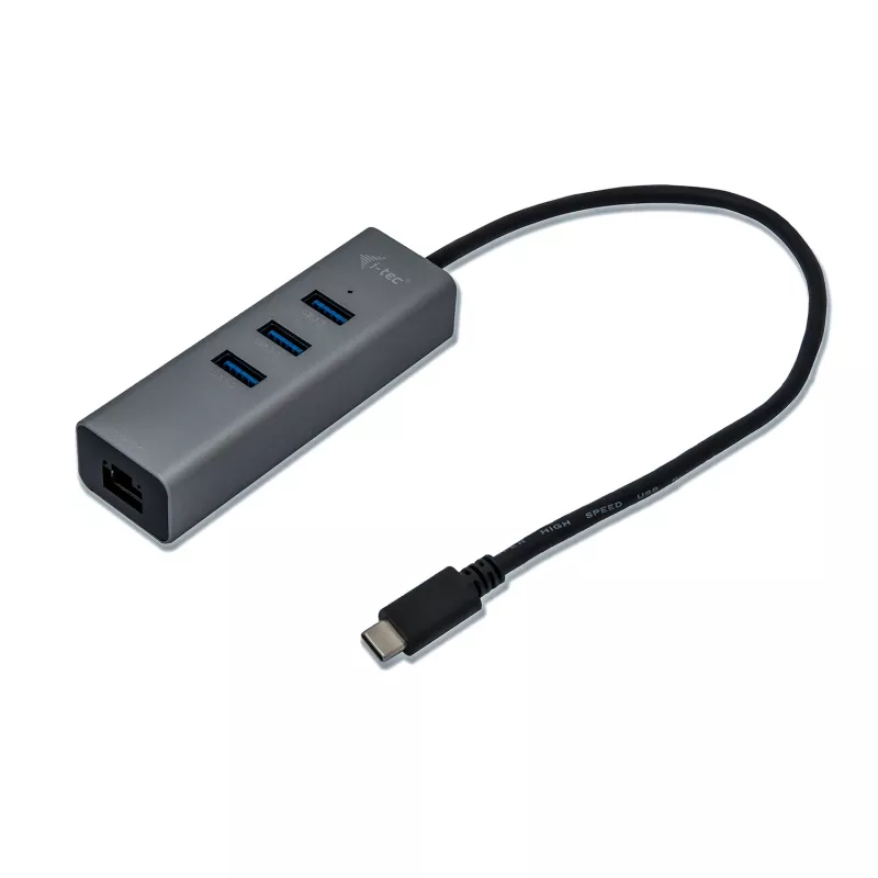 i-tec Metal USB-C HUB 3 poort + Gigabit Ethernet-adapter