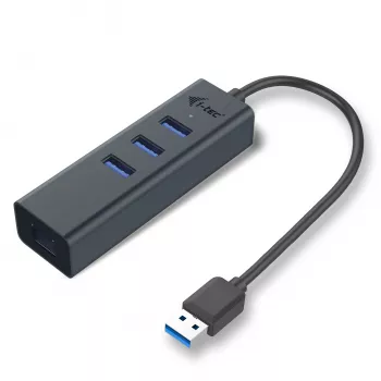 i-tec Metal USB 3.0 HUB 3 poort + Gigabit Ethernet-adapter