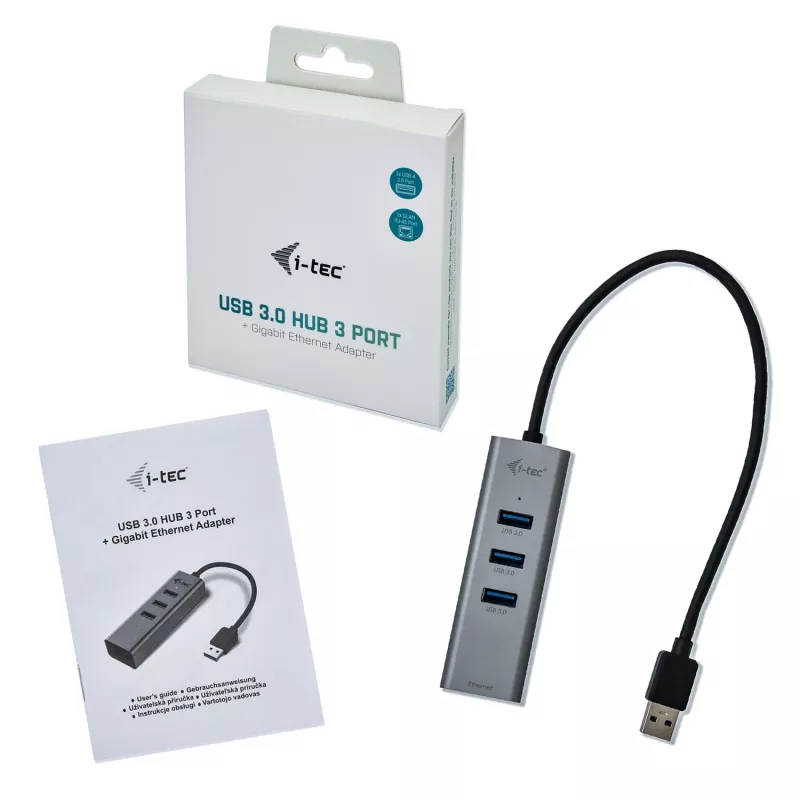 i-tec Metal USB 3.0 HUB 3 poort + Gigabit Ethernet-adapter