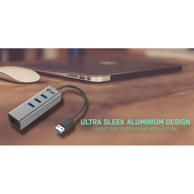 i-tec Metal USB 3.0 HUB 3 poort + Gigabit Ethernet-adapter