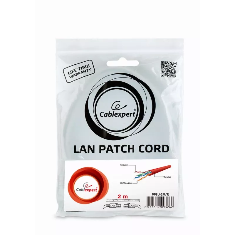 GEMBIRD patchkabel - CAT6 - UTP - 2 m - rood