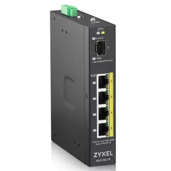 Zyxel RGS100-5P unmanaged L2 Gigabit Ethernet (10/100/1000) Power over Ethernet (PoE) zwart