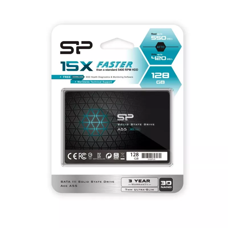 SILICON POWER SSD - A55 - 128GB - 2,5 inch - SATA III Slc
