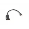 Videokabel-adapter LANBERG Mini DisplayPort (stekker) naar HDMI type A (bus), 0,2 m, 1920x1200 @60Hz, DisplayPort 1.2, zwart