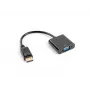 Videokabeladapter LANBERG AD-0002-BK — VGA (bus) naar DisplayPort (stekker), 0,2 m, 1920×1200@60Hz, DP 1.1a, zwart