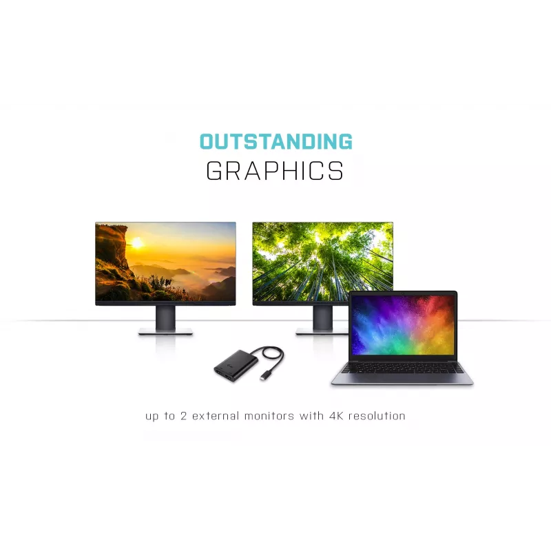 i-tec USB-C 3.1 Dual 4K HDMI videoadapter, 3.2 Gen 1 (3.1 Gen 1), USB Type-C, HDMI-uitgang, 3840 x 2160 pixel