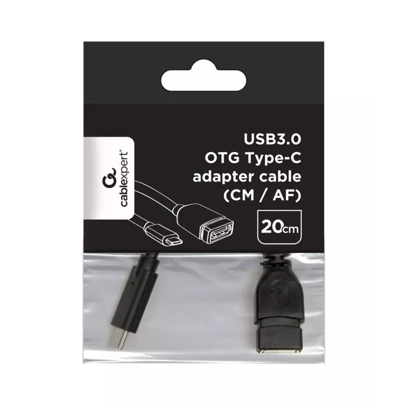 USB-kabel Gembird A-OTG-CMAF3-01, USB‑C naar USB‑A, 0,2 m, zwart