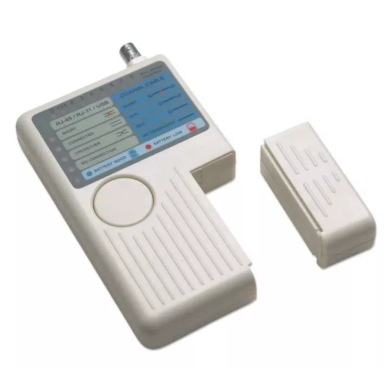 Intellinet 4-in-1 kabeltester, RJ-11, RJ-45, USB en BNC, test met één knop