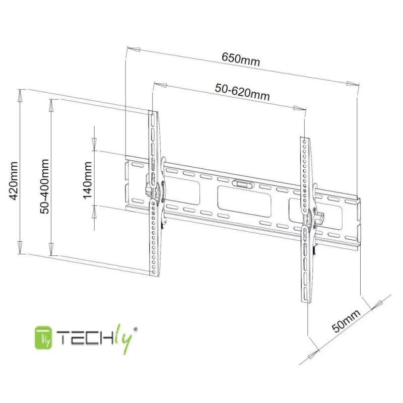 Techly 40-65 inch wandhouder voor LED LCD TV kantelbaar ICA-PLB 131L
