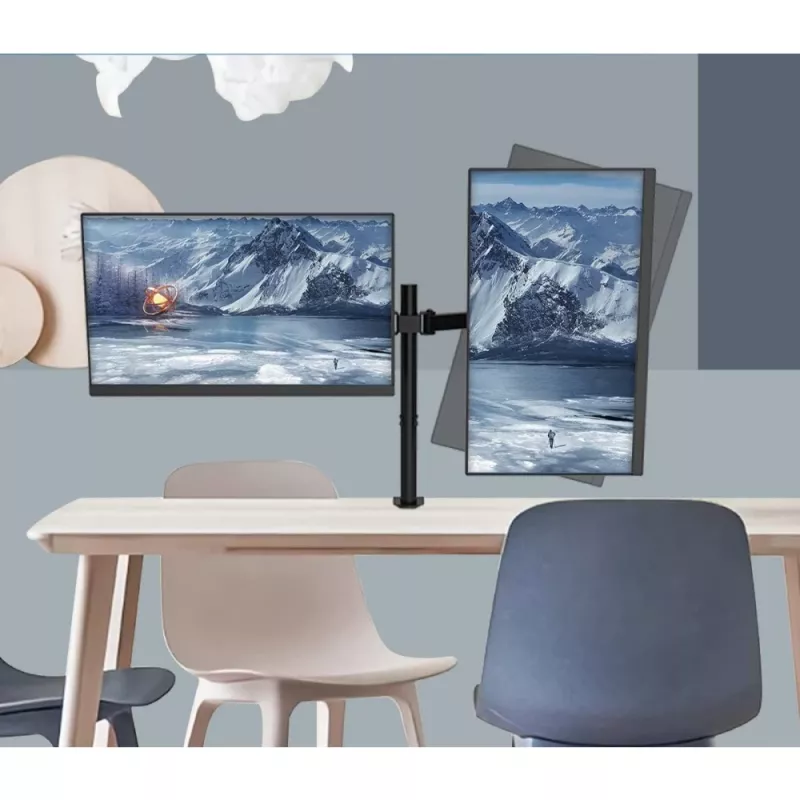 Techly 13-27 inch deskstandaard voor 2 monitors met klem” ICA-LCD 482-D