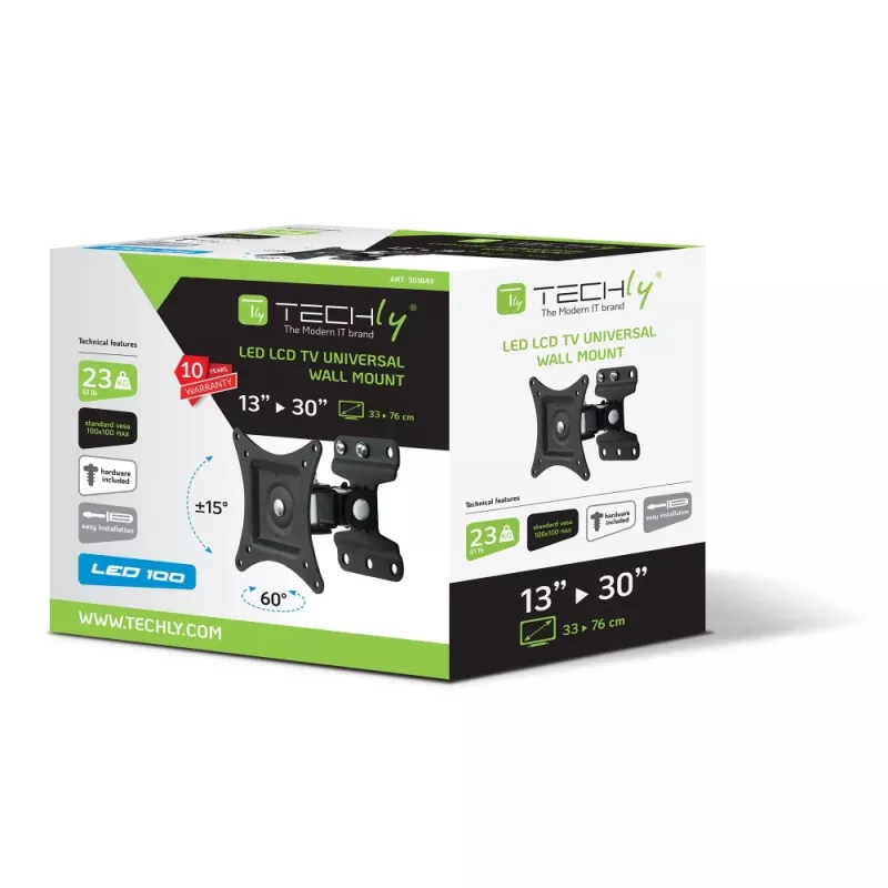 Techly 13-30 inch wandsteun voor LED LCD TV volledig beweegbaar ICA-LCD 201BK