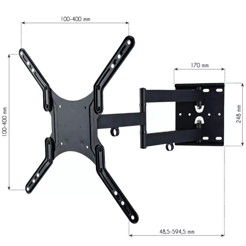 Techly 23-55 universele LCD TV wandhouder zwart” ICA-PLB 136M