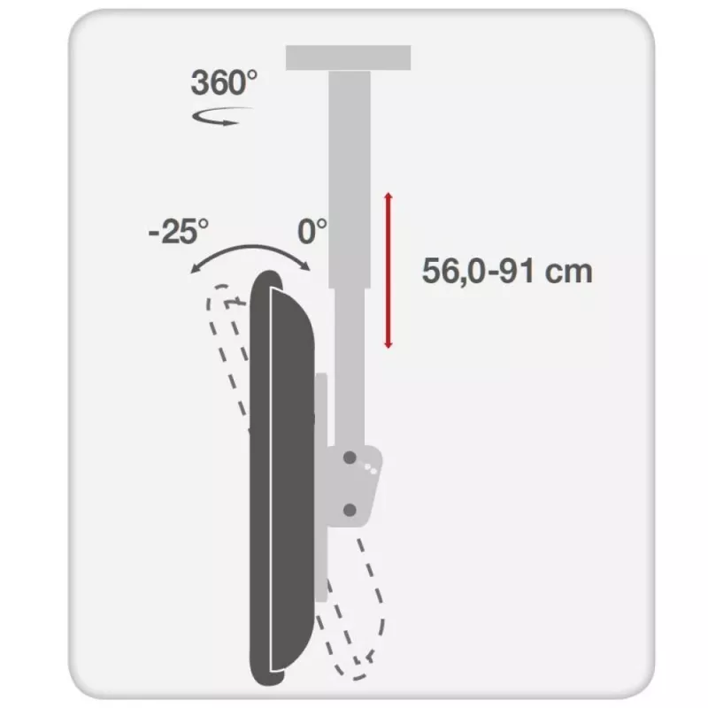 Techly 32-55 telescopische plafondsteun universeel LED TV LCD” ICA-CPLB 944S