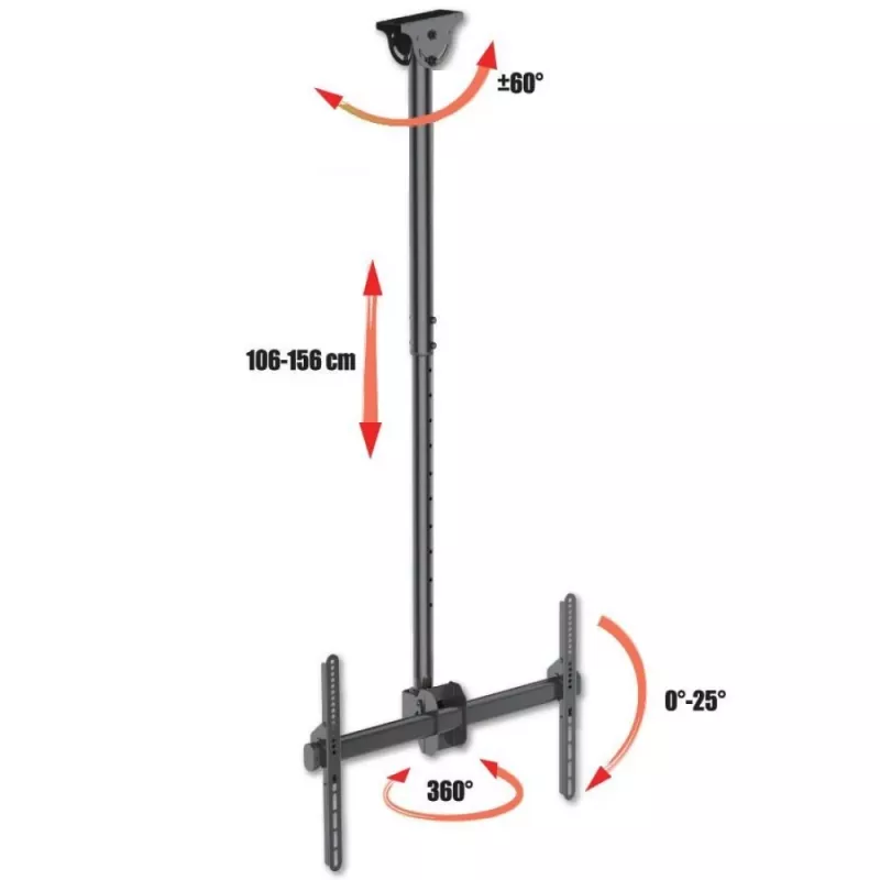 Techly 37-70 telescopische plafondsteun lang LED TV LCD” ICA-CPLB 946L