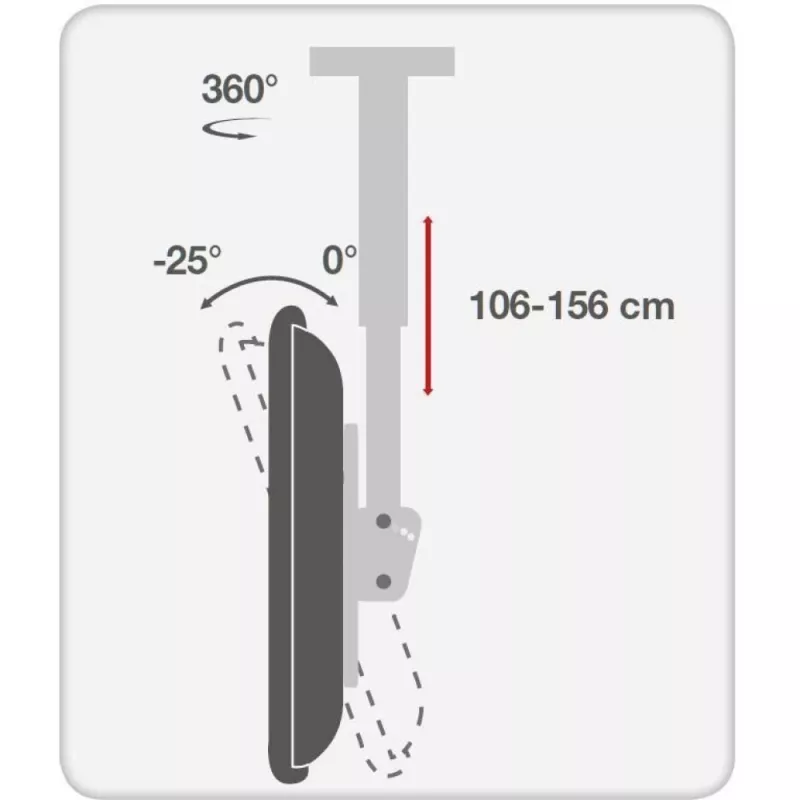 Techly 37-70 telescopische plafondsteun lang LED TV LCD” ICA-CPLB 946L
