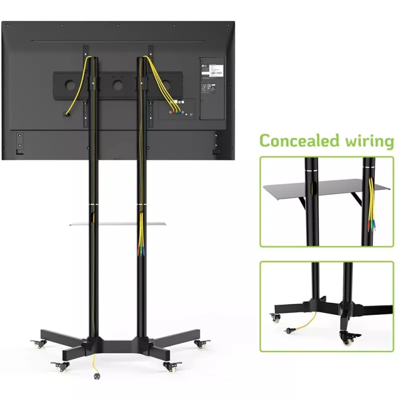 Techly rolwagen met legplank voor LCD/LED/Plasma 30-65 inch ICA-TR6