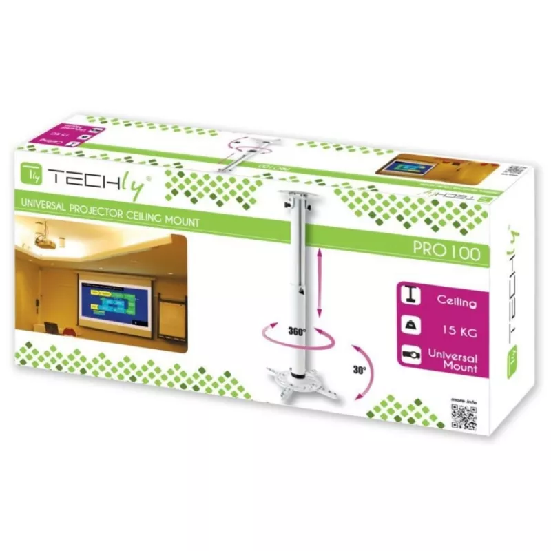 Techly projector plafondverlenging 500-770 mm wit ICA-PM 104MW