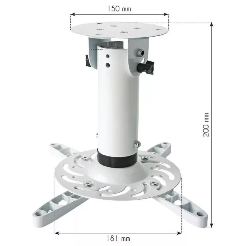 Techly universele projector plafondhouder wit ICA-PM 200WH