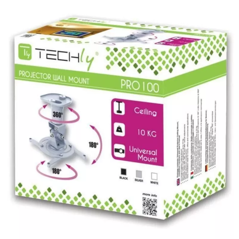 Techly universele plafondhouder voor projector, wit ICA-PM 100WH