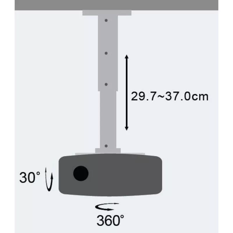 Techly projector plafondstandaard verlenging 30-37 cm zilver ICA-PM 102S