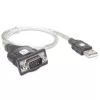 USB-naar-serieel-adapter Techly IDATA USB-SER-2T, USB-A stekker naar DB-9 stekker, 0,45 m, transparant wit