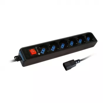 Techly stekkerdoos 6 stopcontacten zwart met VDE-stekker IUPS-PCP-6V