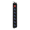 Techly stekkerdoos 6 stopcontacten zwart met VDE-stekker IUPS-PCP-6V
