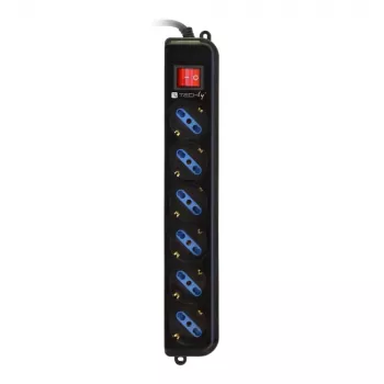 Techly stekkerdoos 6 stopcontacten zwart met VDE-stekker IUPS-PCP-6V
