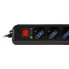 Techly stekkerdoos 6 stopcontacten zwart met VDE-stekker IUPS-PCP-6V