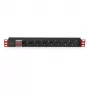 Techly I-CASE STRIP-81UD stroomverdeelunit (PDU) 8 AC stopcontacten 1U zwart, rood