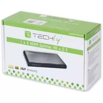 Techly splitter HDMI 4-voudig 4K*2K IDATA HDMI-4K4, HDMI, 4x HDMI, 1x HDMI F, 4096 x 2160 pixel, zwart, 36 bit