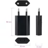 Techly compacte oplader USB 1A Europese stekker zwart