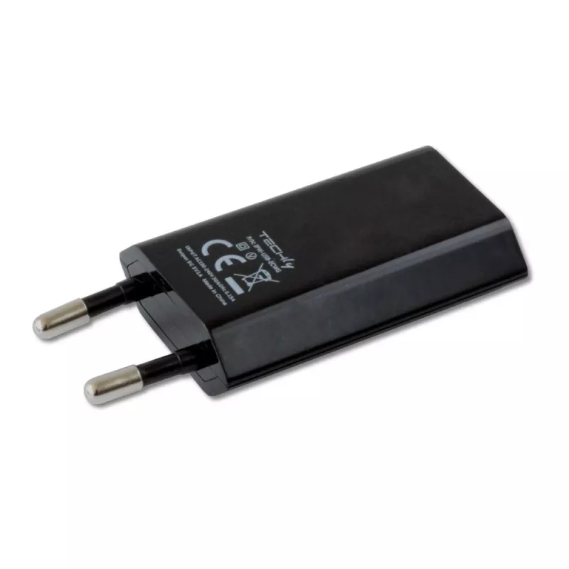 Techly compacte oplader USB 1A Europese stekker zwart