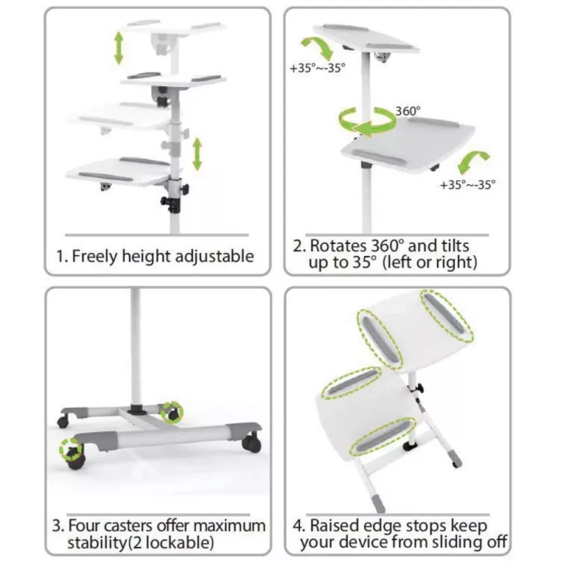 Techly universele trolley voor notebook / projector, wit ICA-TB TPM-6